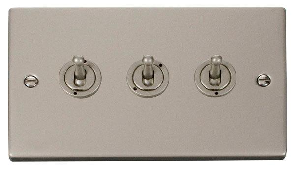 Click Deco 10A 2 Way Triple Toggle Light Switch - Prisma Lighting