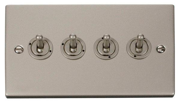Click Deco 10A 2 Way 2G Quad Toggle Light Switch - Prisma Lighting