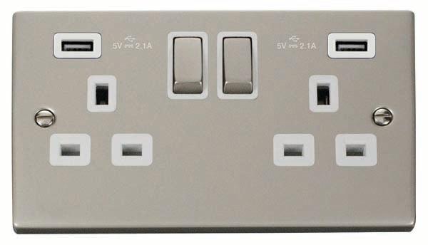 Click Deco Double Socket 2xUSB-A - Prisma Lighting