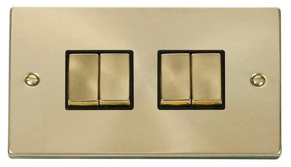 Click Deco 10A 2 Way 2G Quad Light Switch - Prisma Lighting