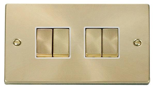 Click Deco 10A 2 Way 2G Quad Light Switch - Prisma Lighting