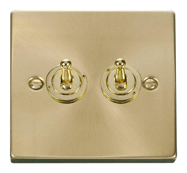 Click Deco 10A 2 Way Double Toggle Light Switch - Prisma Lighting