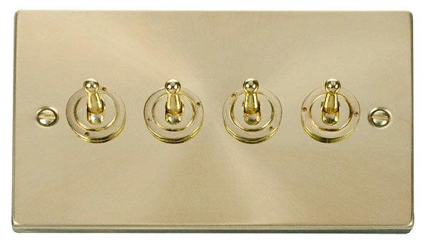 Click Deco 10A 2 Way 2G Quad Toggle Light Switch - Prisma Lighting