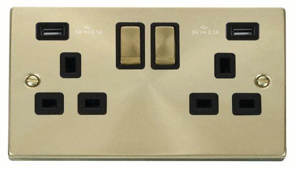Click Deco Double Socket 2xUSB-A - Prisma Lighting