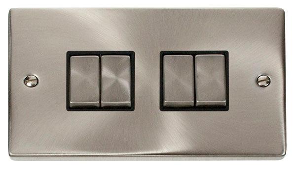 Click Deco 10A 2 Way 2G Quad Light Switch - Prisma Lighting