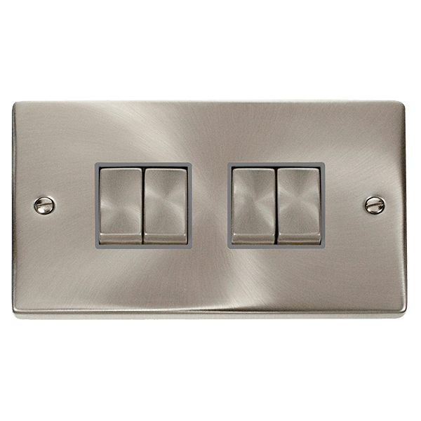 Click Deco 10A 2 Way 2G Quad Light Switch - Prisma Lighting