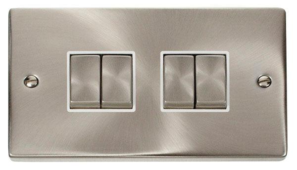 Click Deco 10A 2 Way 2G Quad Light Switch - Prisma Lighting