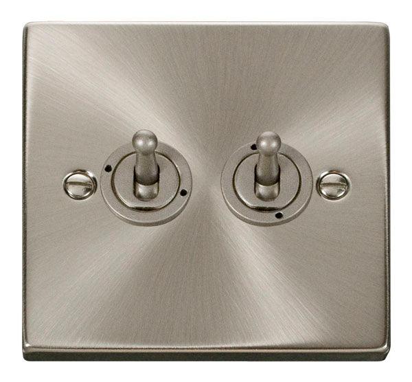 Click Deco 10A 2 Way Double Toggle Light Switch - Prisma Lighting