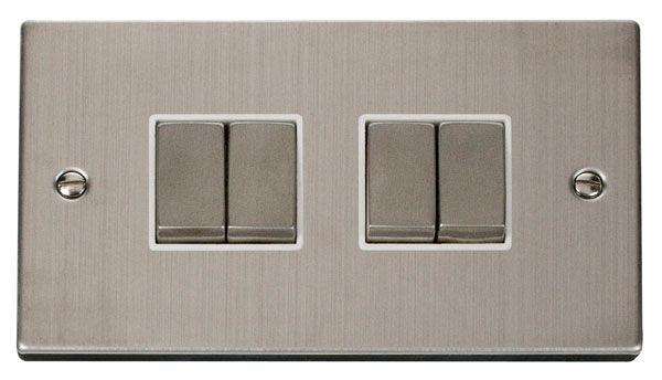 Click Deco 10A 2 Way 2G Quad Light Switch - Prisma Lighting
