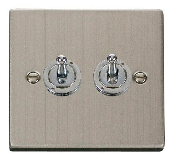 Click Deco 10A 2 Way Double Toggle Light Switch - Prisma Lighting