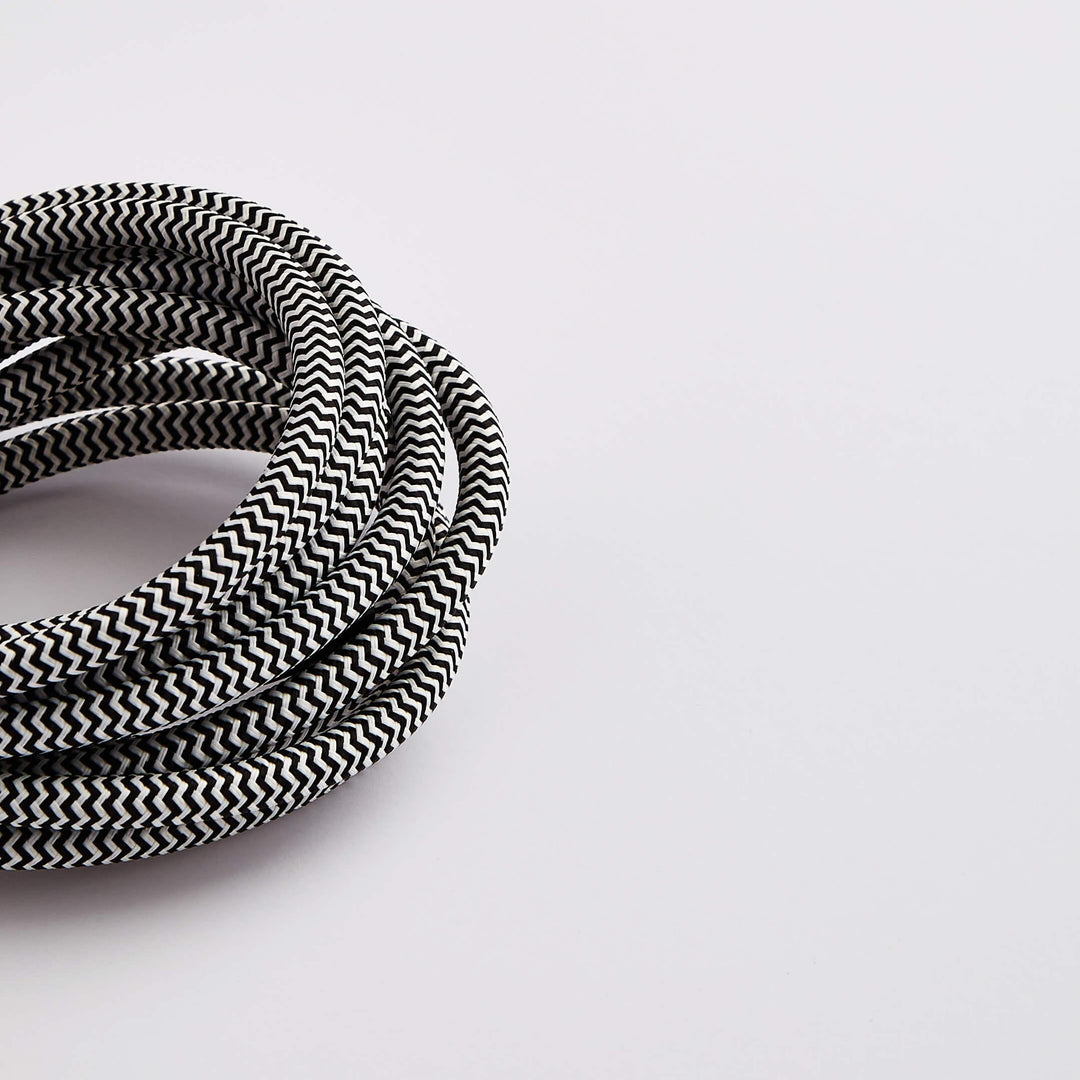 Prisma Black/White 3 Core 0.5mm Solid Braid Cable - Prisma Lighting