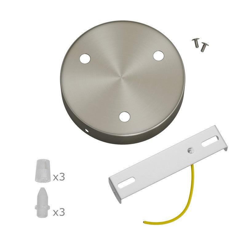 Satin Chrome Triple Output Ceiling Rose - Prisma Lighting