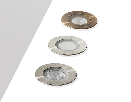 Collingwood GL016F AB Brass 1W IP68 Submersible LED Ground Light - Prisma Lighting