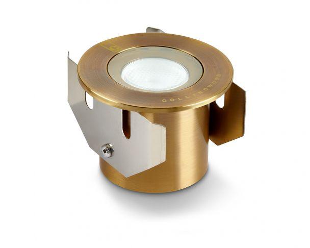 Collingwood GL016F AB Brass 1W IP68 Submersible LED Ground Light - Prisma Lighting
