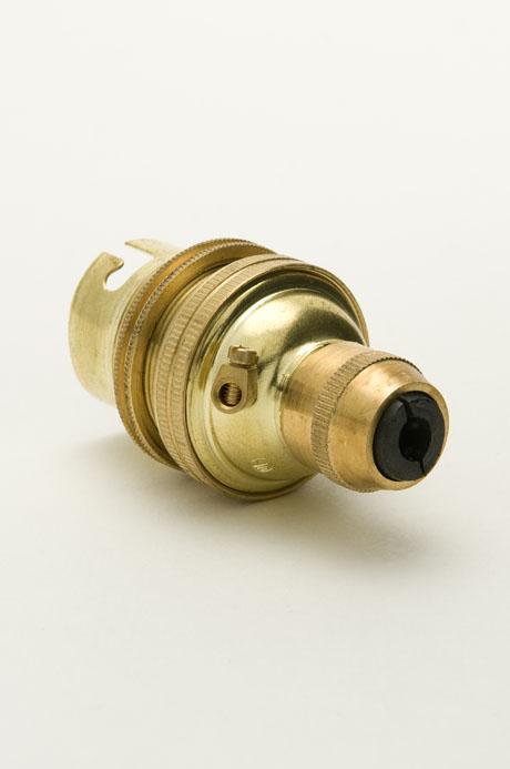 Brass Bayonet Cap Cord Grip Light Bulb Holder with Lamp Shade Ring - Prisma Lighting