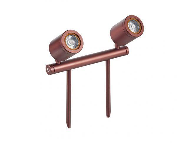 Collingwood SL240ZWBM27 Bronze Mains Voltage Led Twin Bar Spike Light 2700K - Prisma Lighting
