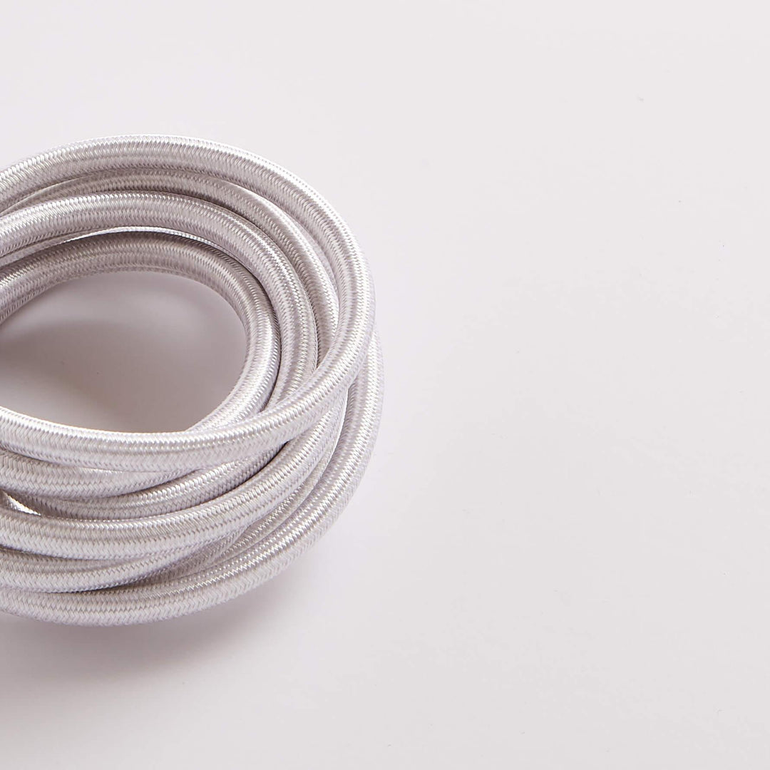 Prisma Pearl Silver 3 Core 0.5mm Solid Braid Cable - Prisma Lighting
