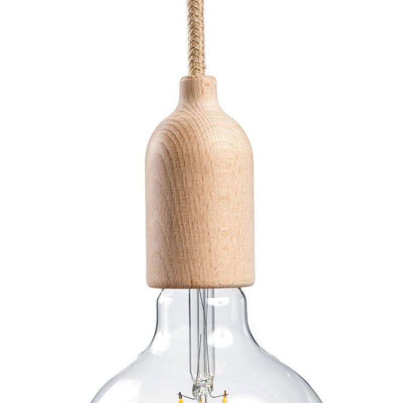 Wooden Edison Screw Cord Grip Lamp Holder - Prisma Lighting