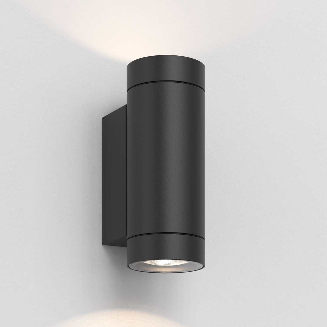 Astro Dartmouth Twin LED Wall Light in Textured Black with fixed up/down beam
