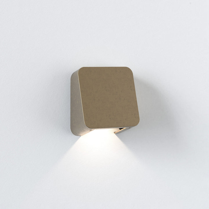 Astro Incline Single outdoor wall light in Solid Brass with clear glass, 122 × 110 × 57 mm