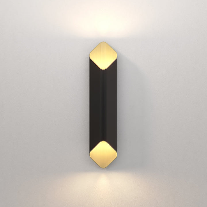 Astro Ako 600 Phase Wall Light in Matt Black and Gold – Architectural LED Up and Down Light