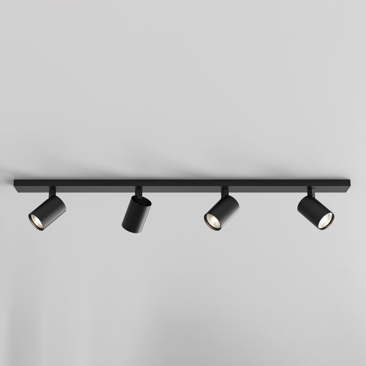 Astro Ascoli Four Bar Spotlight in Matt Black, Matt Nickel, Textured White, and Bronze – Adjustable Ceiling Fixture