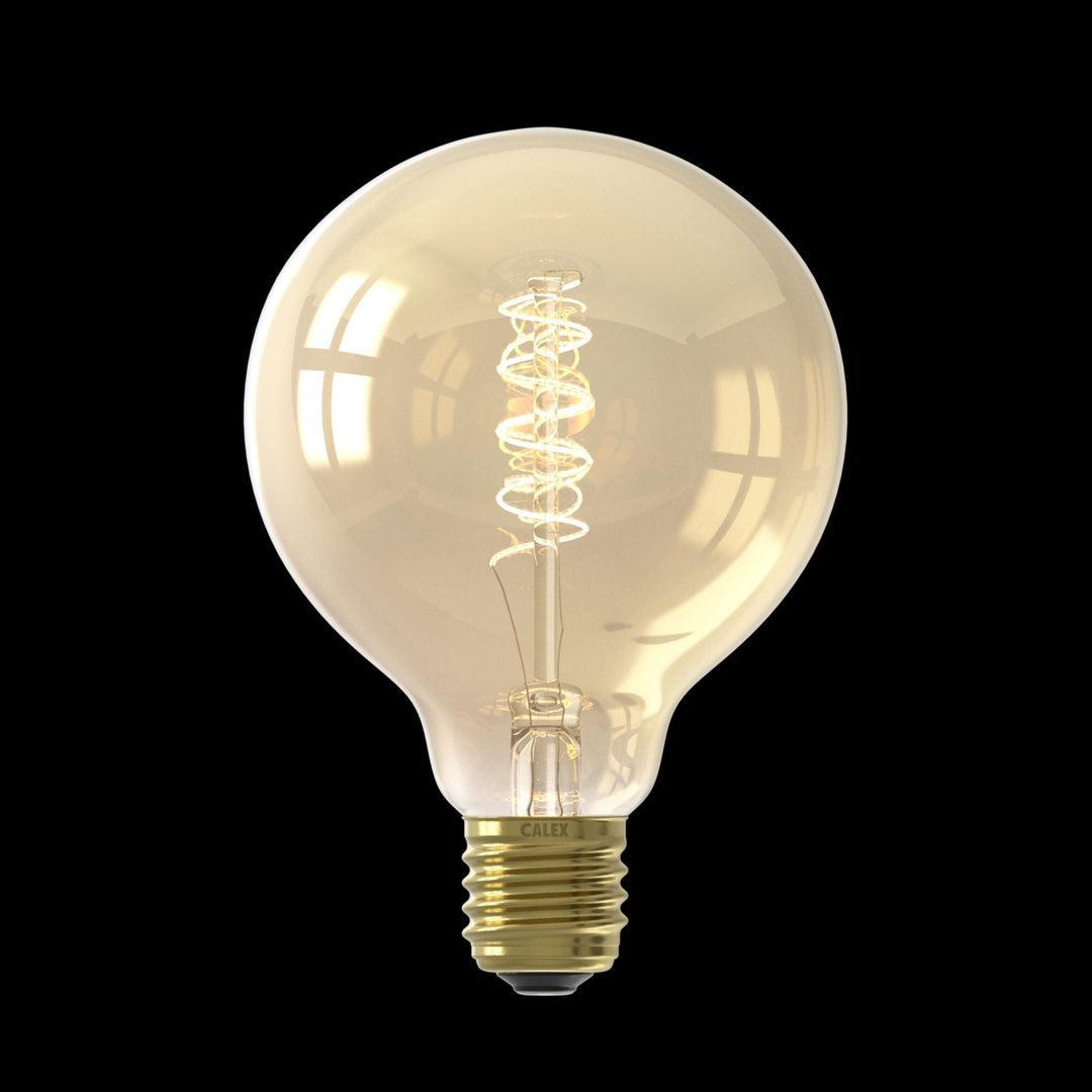 Calex LED Flex Filament Globe Lamp G95, Gold, E27, Dimmable 1001000900