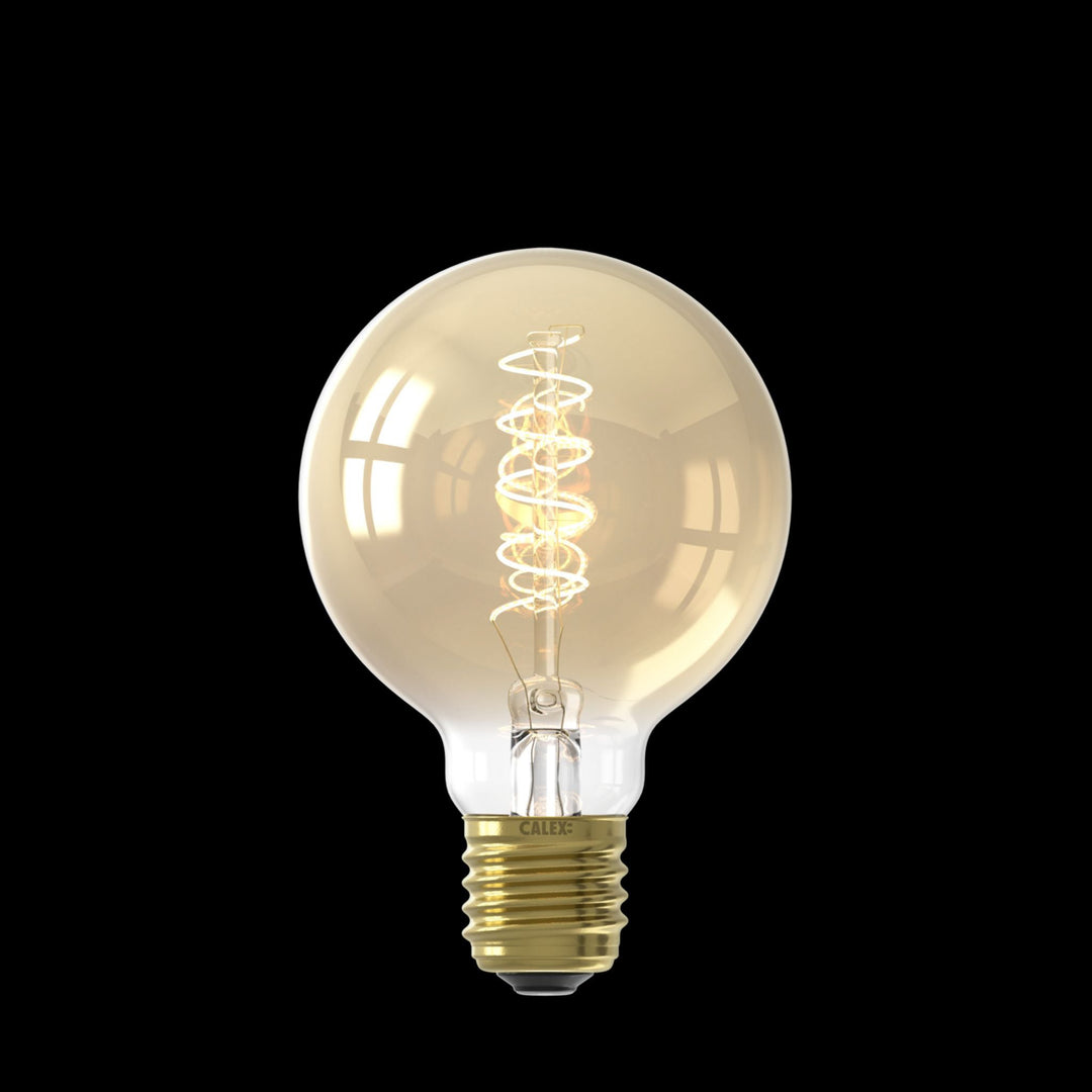 Calex LED Flex Filament Globe Lamp G80, Gold, E27, Dimmable 1001001300