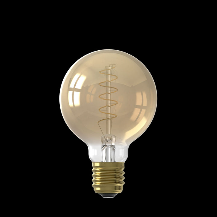 Calex LED Flex Filament Globe Lamp G80, Gold, E27, Dimmable