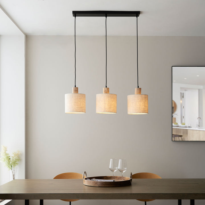 Durban 3lt Linear Pendant Wood