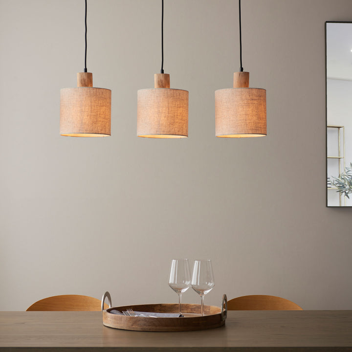 Durban 3lt Linear Pendant Wood