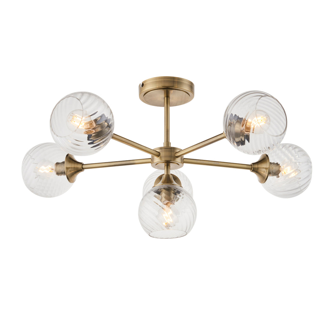 Allegra 6lt Semi Flush Brass