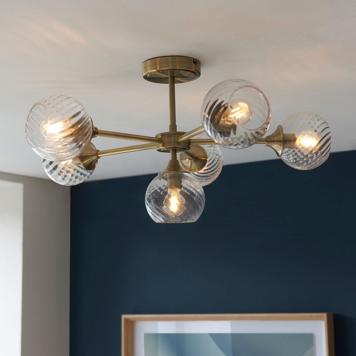 Allegra 6lt Semi Flush Brass