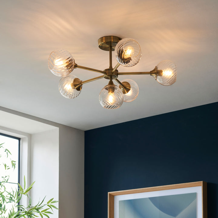 Allegra 6lt Semi Flush Brass