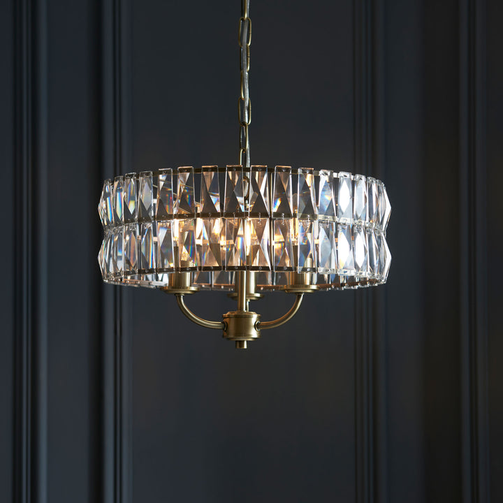 Clifton 3lt Pendant Brass