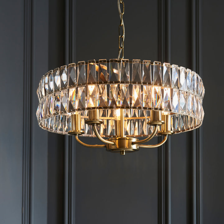 Clifton 5lt Pendant Brass