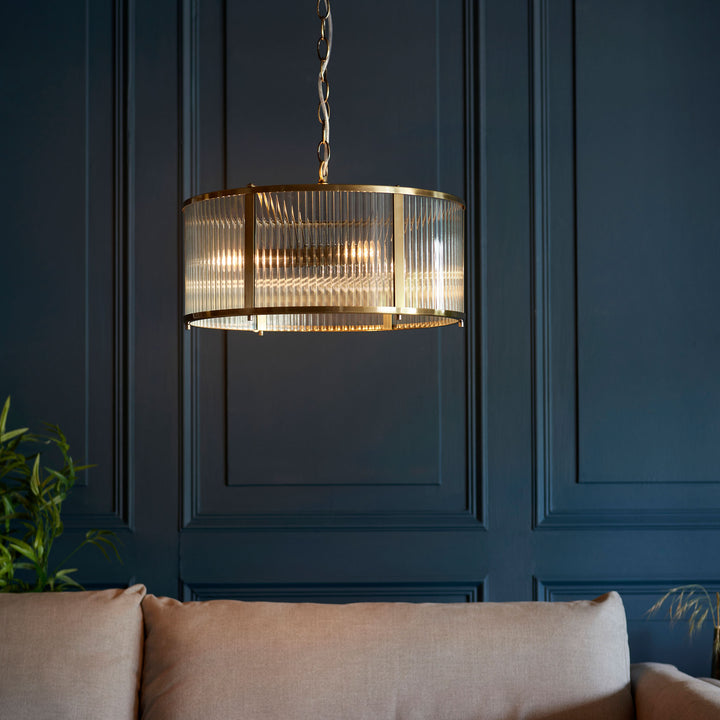 Ridgeton 3lt Pendant Brass