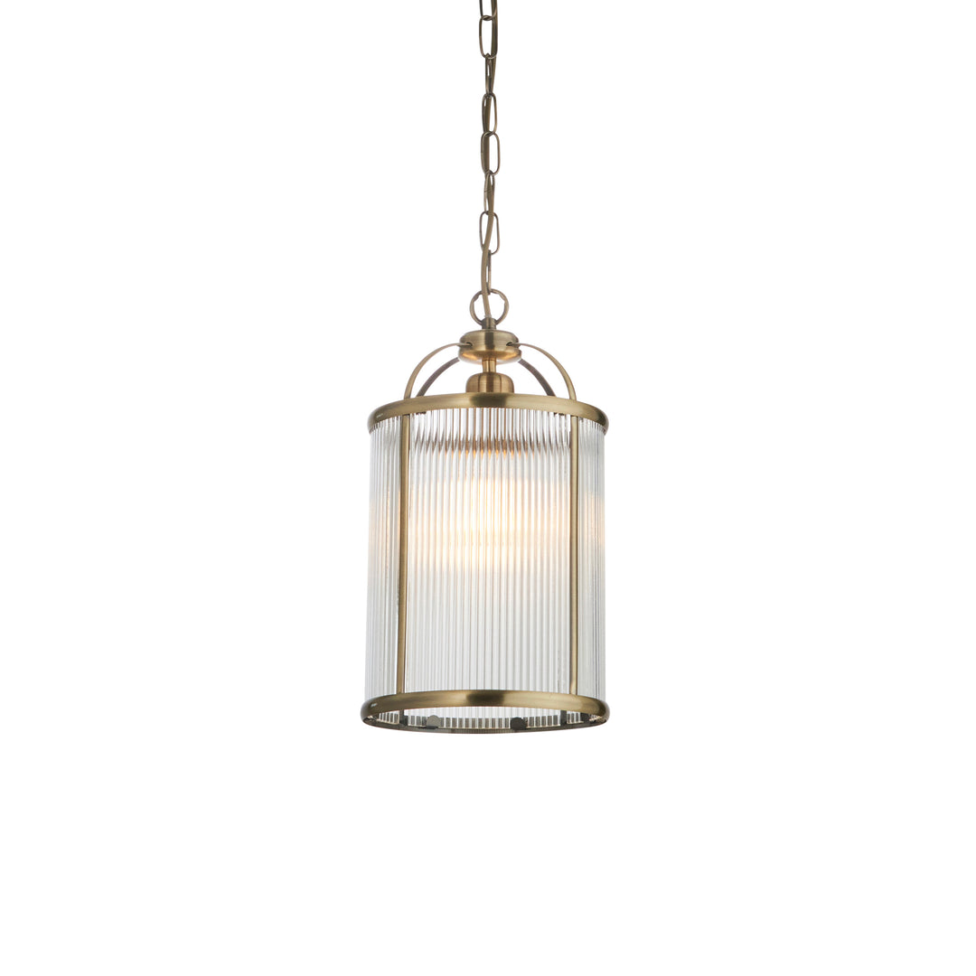 Lambeth Ribbed Pendant Brass