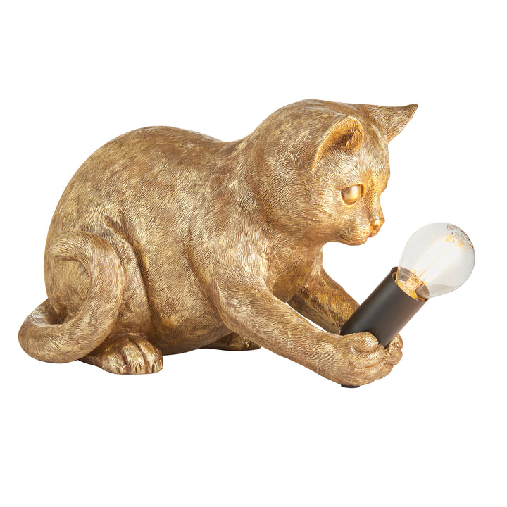 Kitten Table Lamp | Vintage Gold Gold