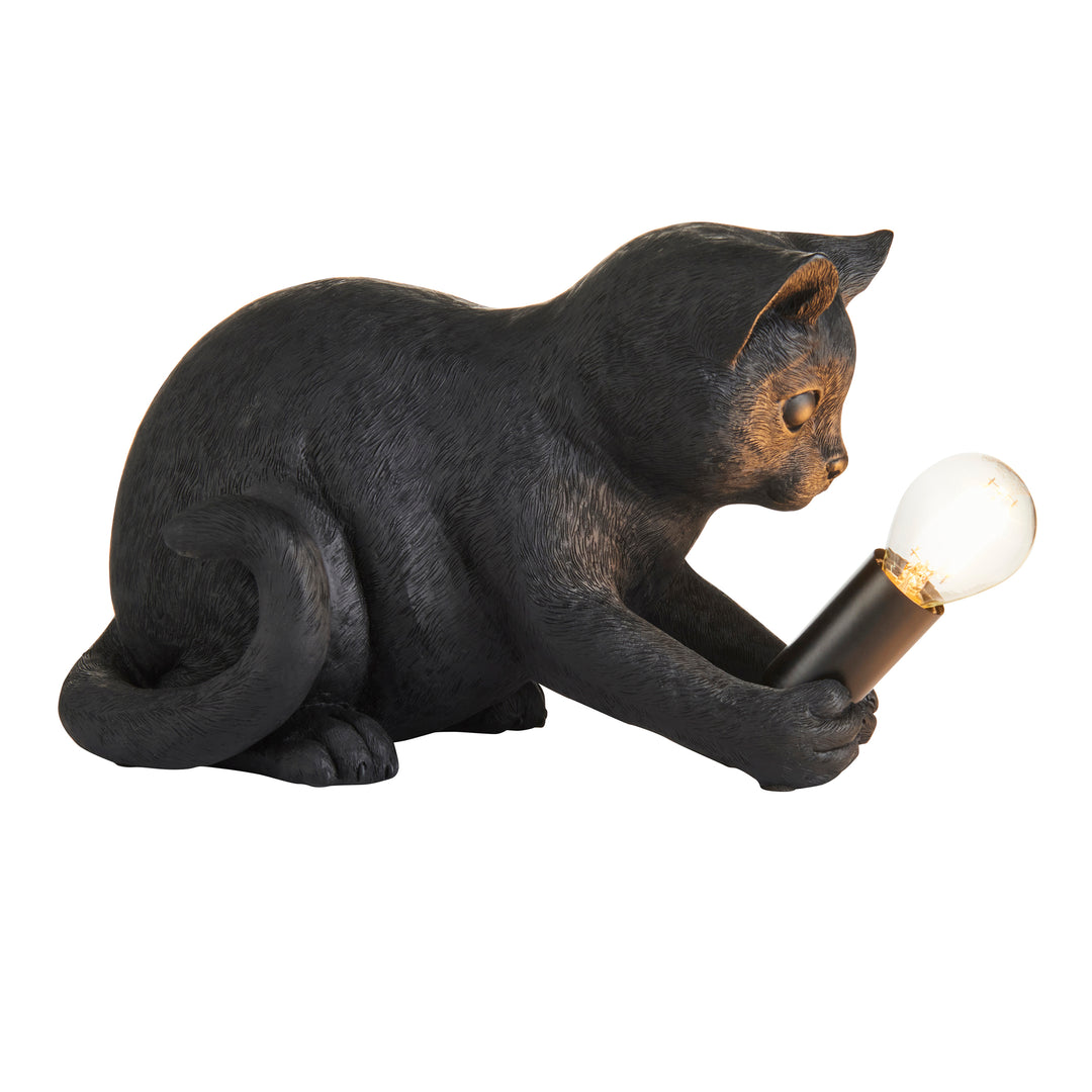 Kitten Table Lamp | Matt Black Black