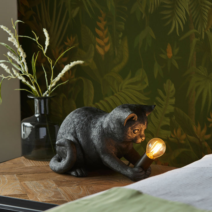 Kitten Table Lamp | Matt Black Black