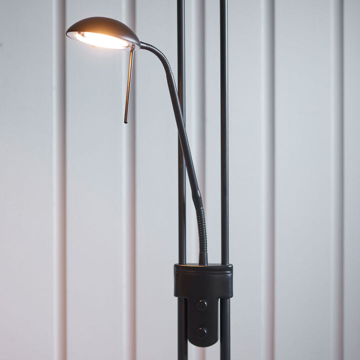 Rome Mother & Child Task Floor Lamp | Matt Black Black