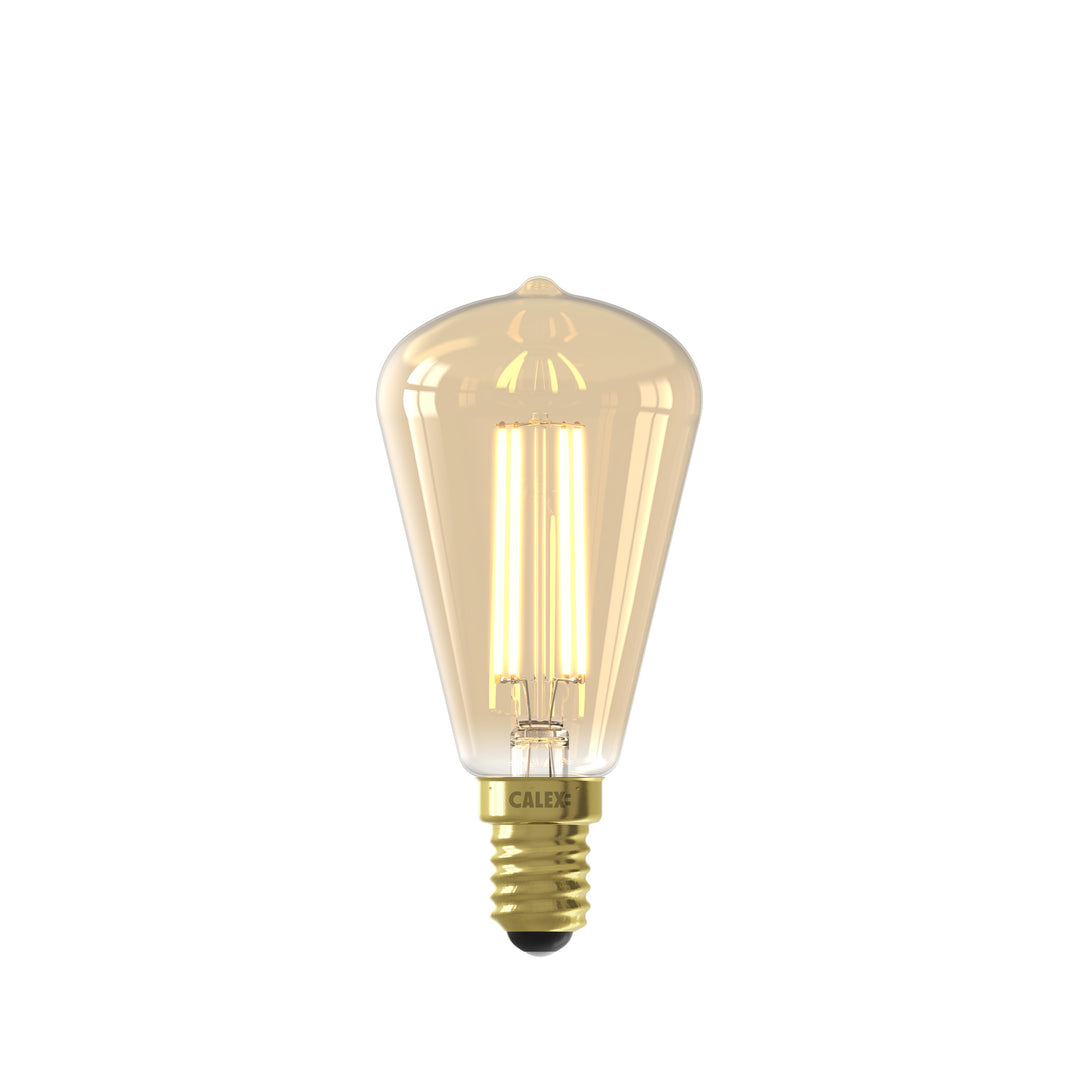 Calex LED Warm Filament Rustic Lamp ST48, Gold, E14, Dimmable 1101001500