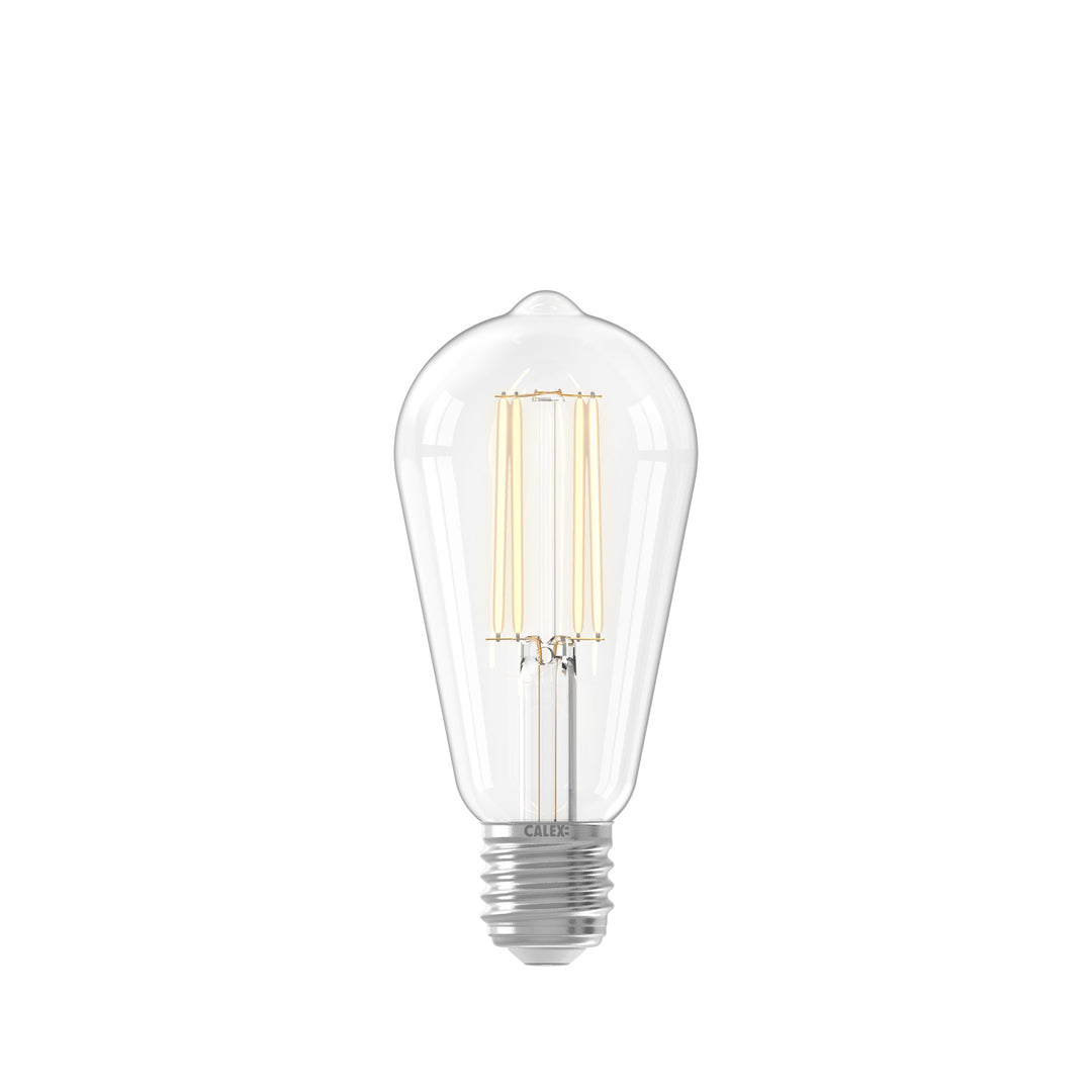 Calex LED Warm Filament Rustic Lamp ST64, Clear, E27, Dimmable 1101001600