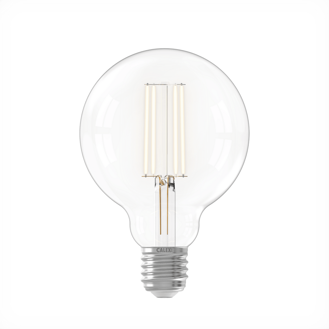 Calex LED Warm Filament Globe Lamp G95, Clear, E27, Dimmable 1101002500