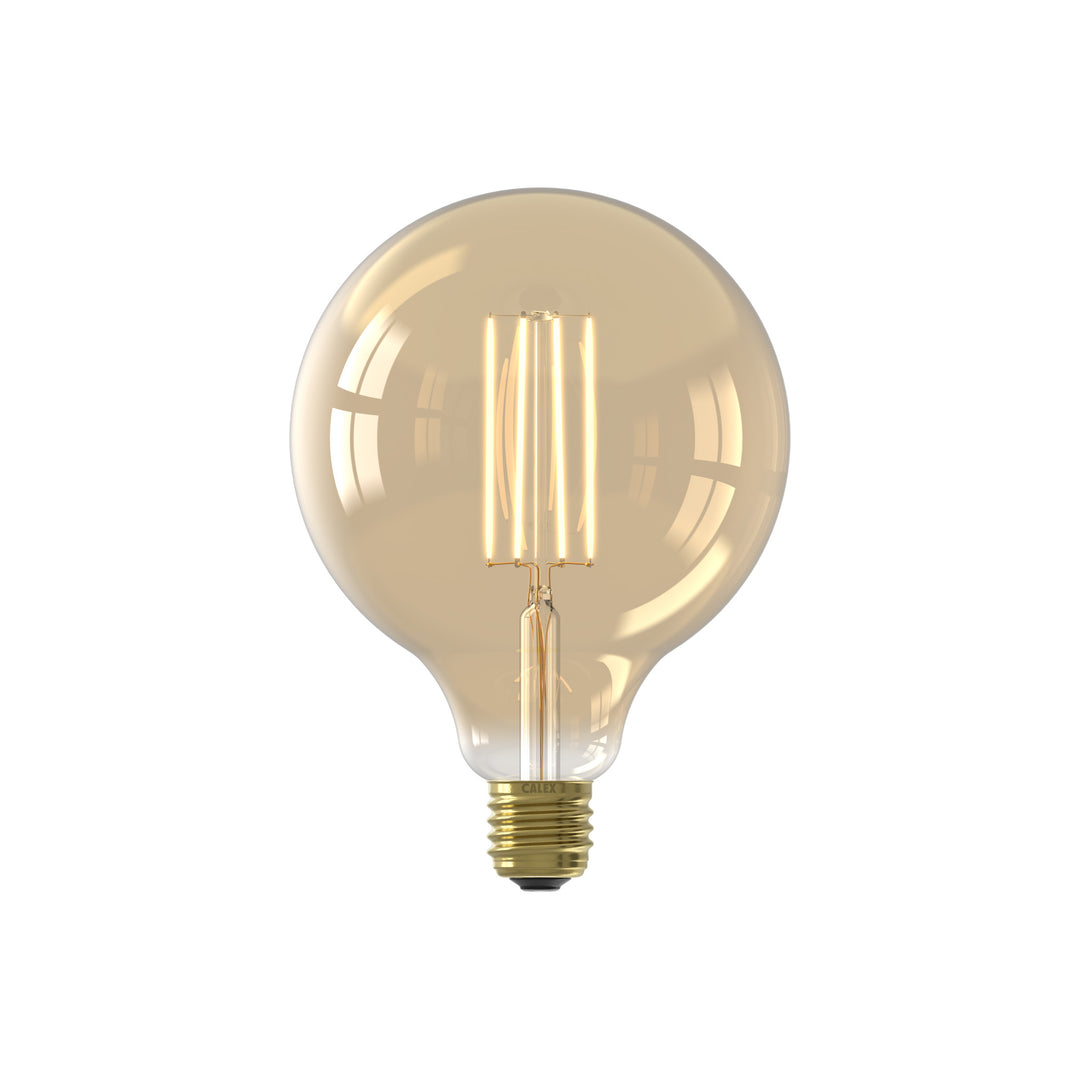 Calex LED Warm Filament Globe Lamp G125, Gold, E27, Dimmable 1101003500