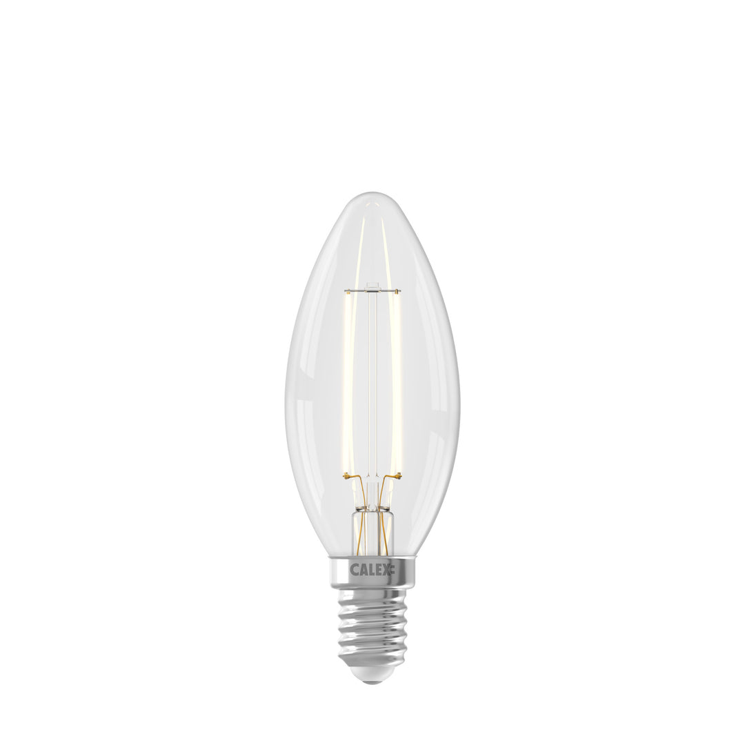 Calex LED Functional Filament Candle Lamp B35, Clear, E14, Dimmable 1101005300