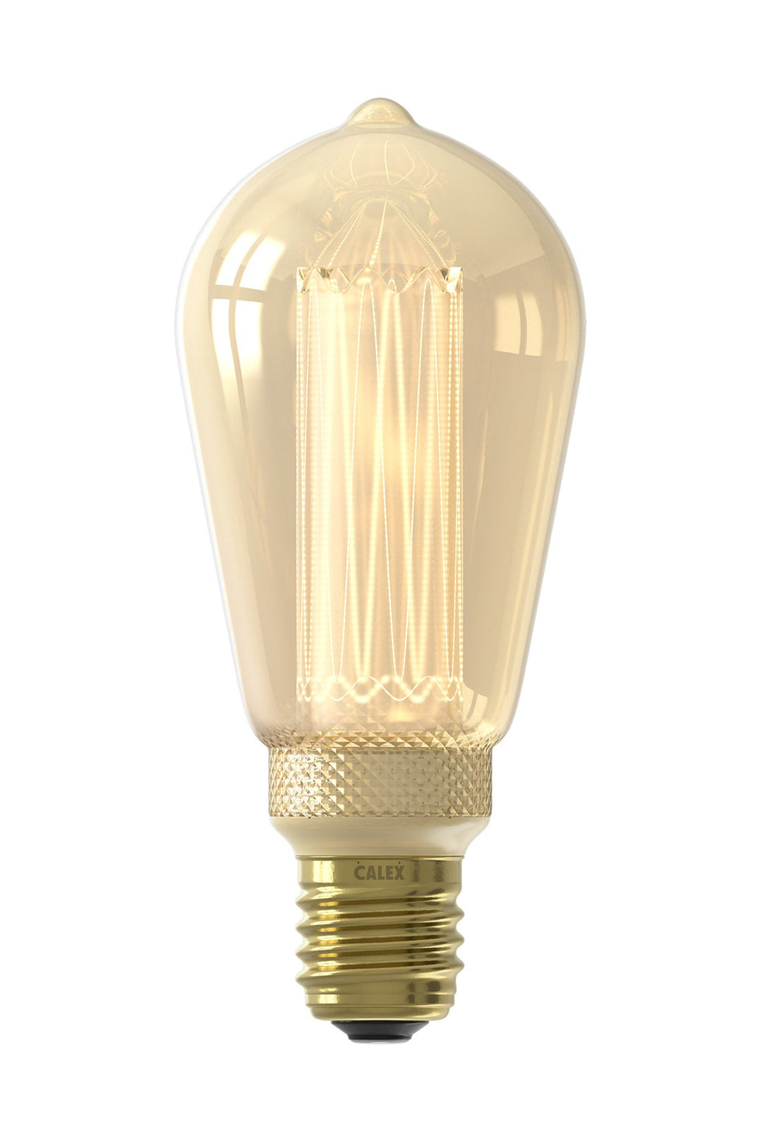 Calex LED Glass Fibre Rustic ST64 Gold, E27, Dimmable with LED Dimmer 1201000600