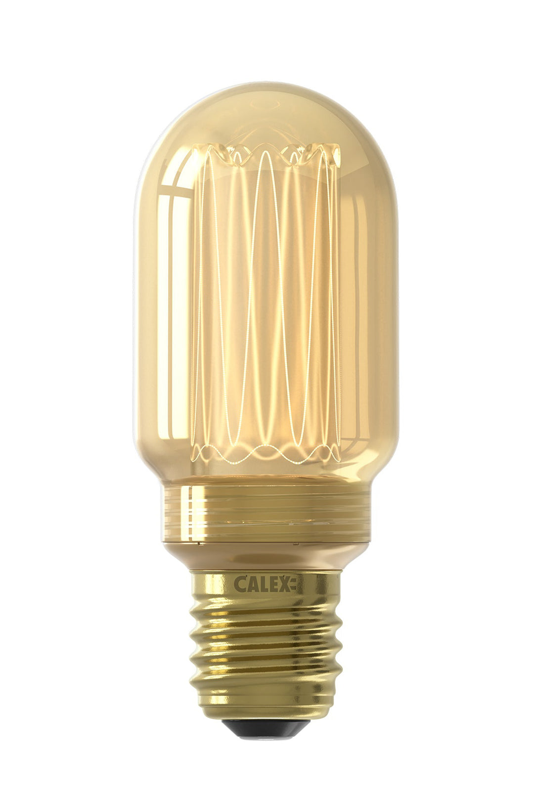 Calex LED Glass Fibre Tube T45 Gold, E27, Dimmable with LED Dimmer 1201001200