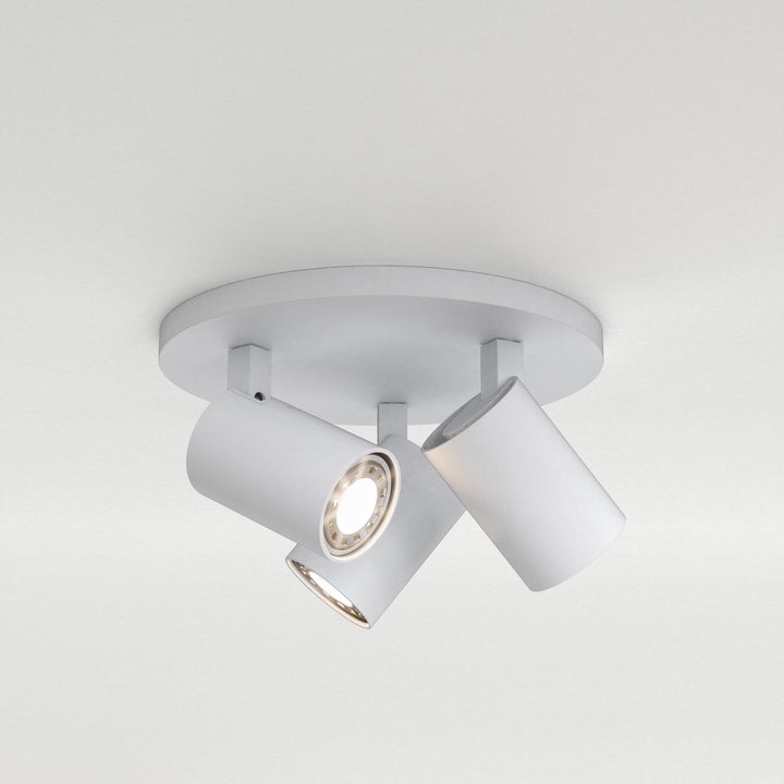 Astro Ascoli Triple Round Spotlight in Matt Black, Matt Nickel, Textured White, and Bronze – Adjustable Ceiling Fixture